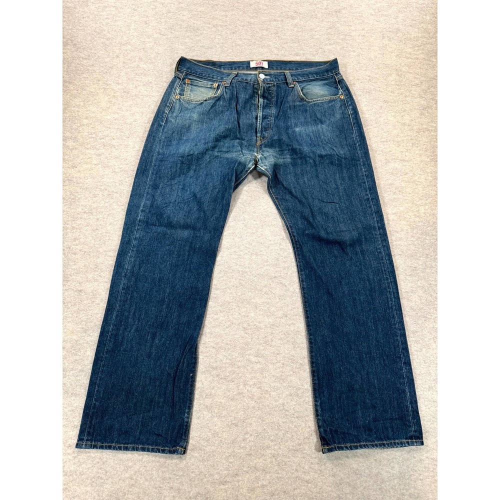 Levis 501 Original Fit Straight Leg Jeans Mens 36x30 Blue Denim 00501-0162